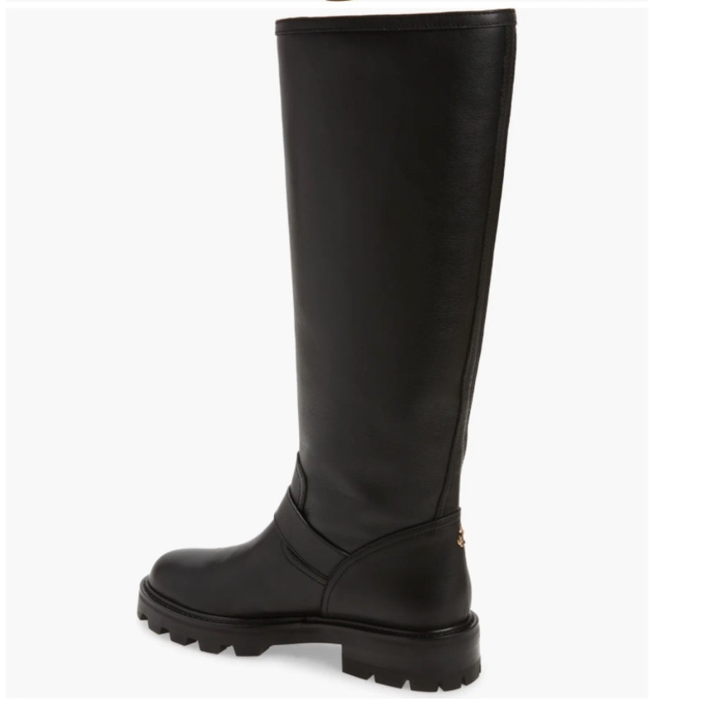 NIB $995 Jimmy Choo Biker II Tall Boot in Black Leather - size 37 EU / 7 US! - Picture 3 of 16
